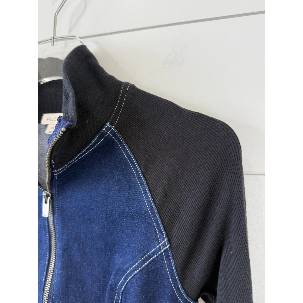 NWT Pilcro Denim KNIT ZIP-UP Mini Dress Women XS ANTHROPOLOGIE DARK WASH - Picture 6 of 9